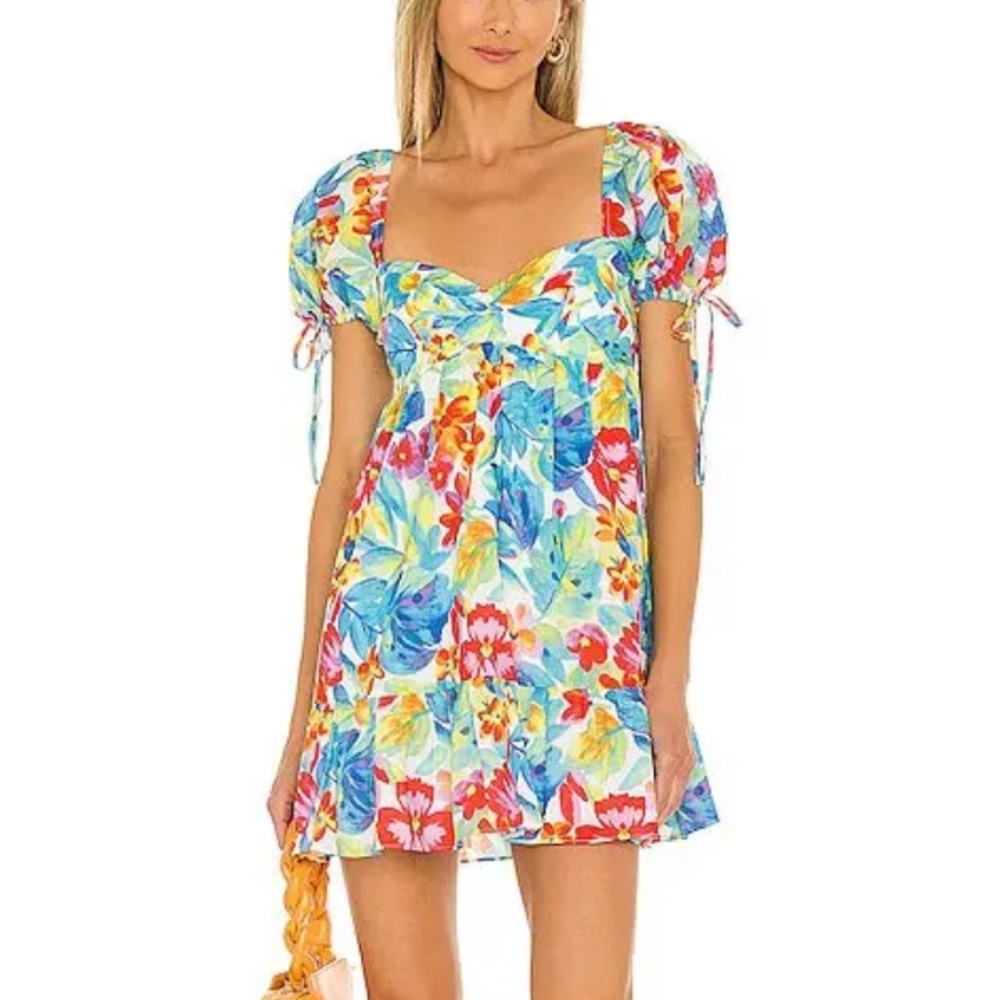Floral Puff Sleeve Mini Dress